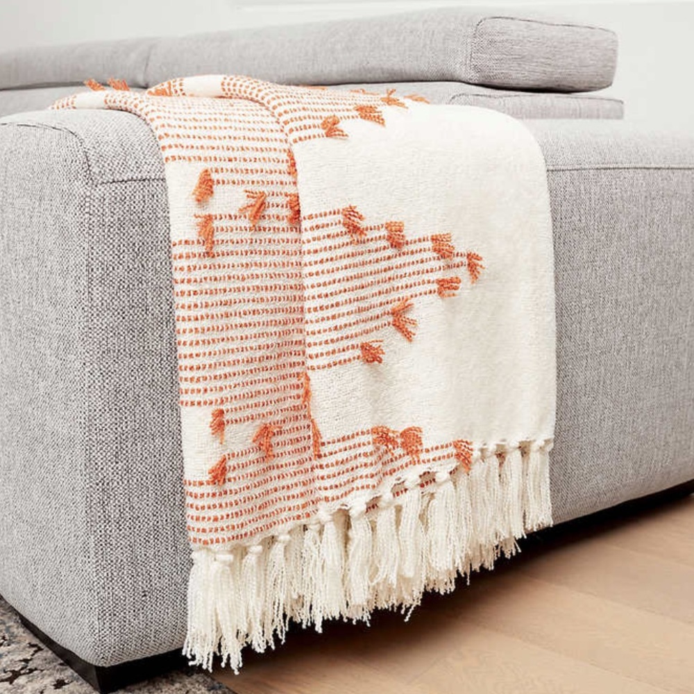 Revolution Home Lightweight Boho Throw in Orange NWT
